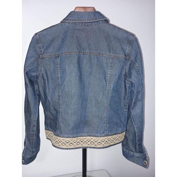 ANN TAYLOR, Button Down - Lace / Blue Denim / Jean Jacket- Woman Size SP - Picture 2 of 5